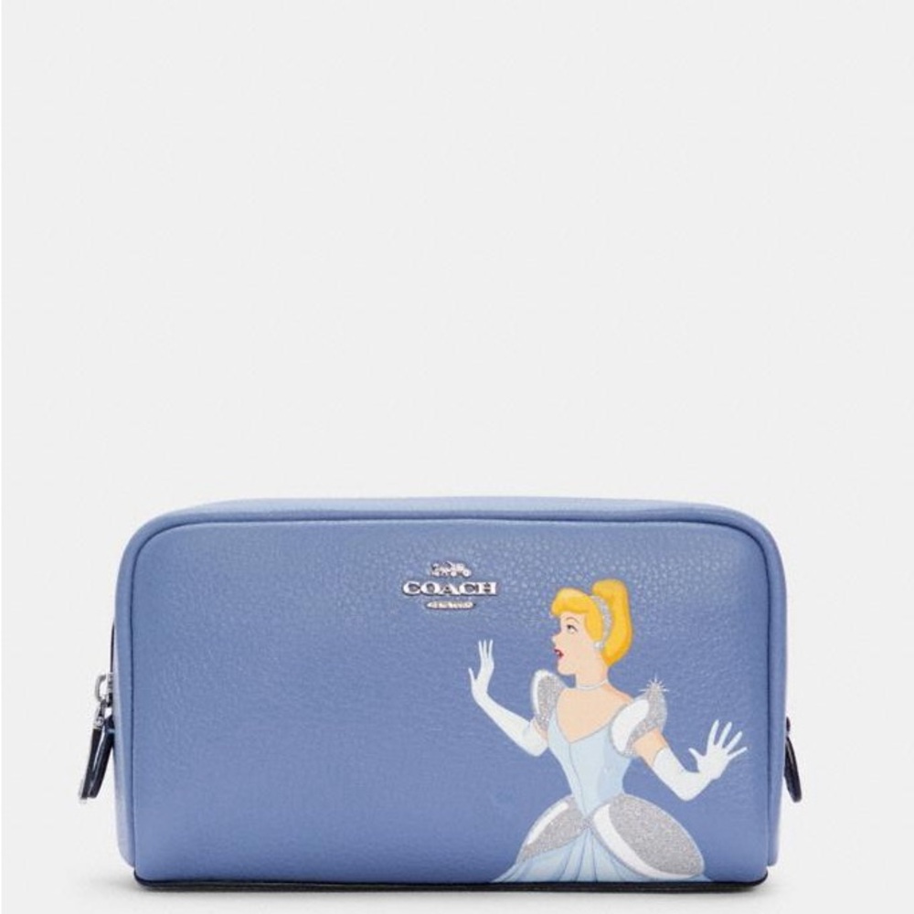 Disney X Coach Small Boxy Cosmetic Case With Cinderella